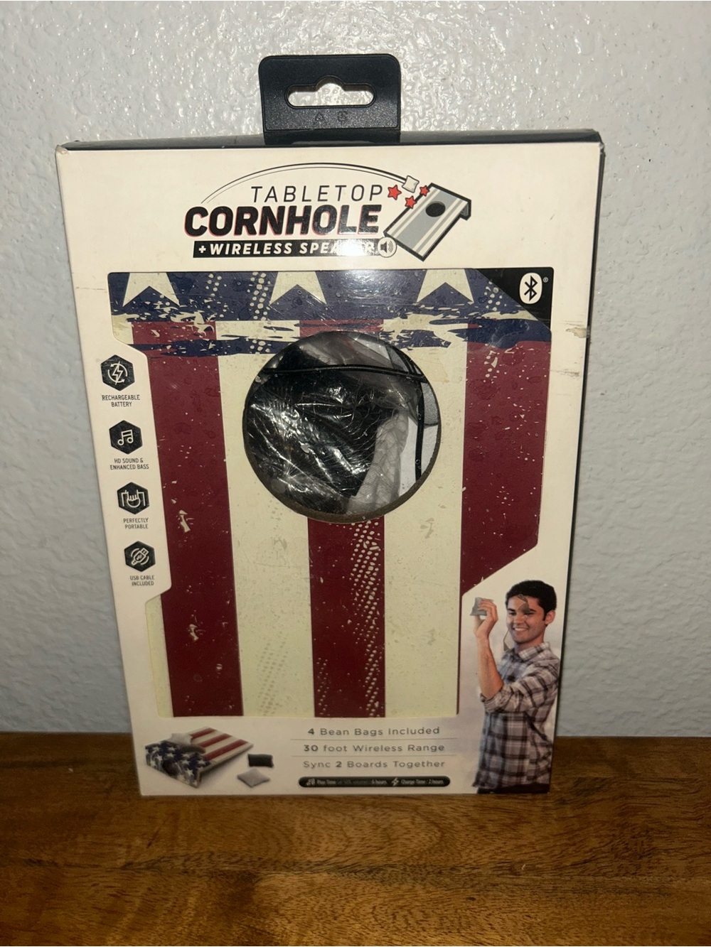 Tabletop Corn Hole Wireless Speaker - Red, White & Blue